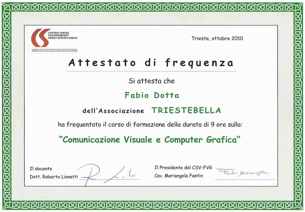 2010_ATTESTATO COMPUTER GRAFICA TRIESTE