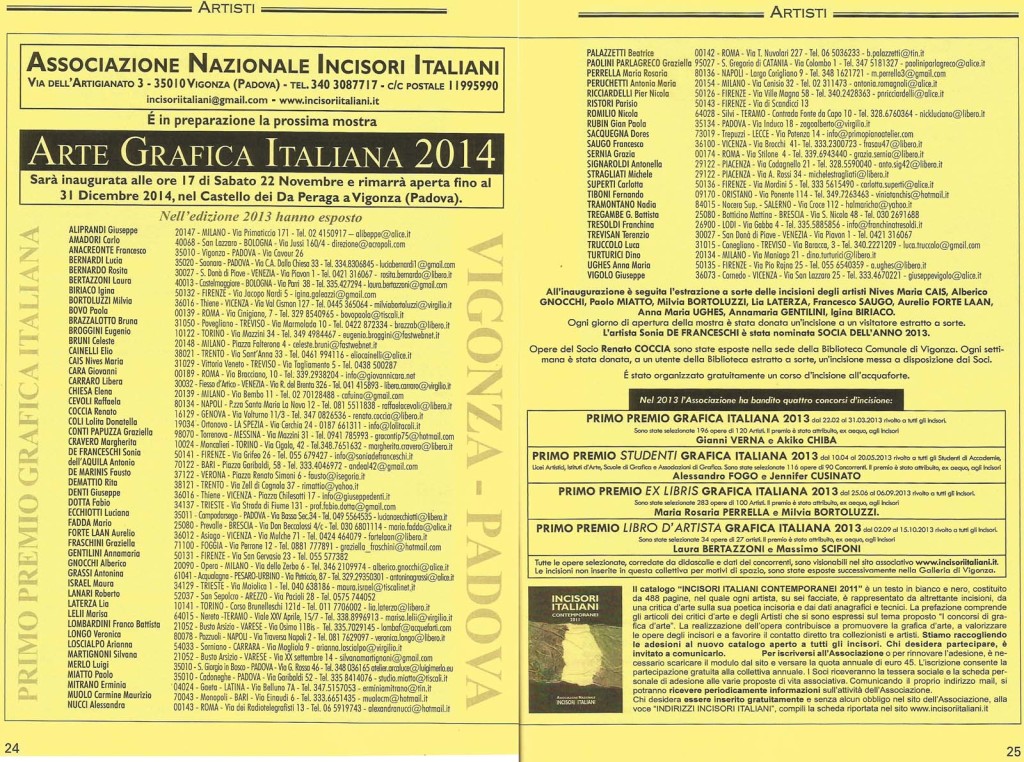 2014_DALL'ANNUARIO DEGLI INCISORI ITALIANI