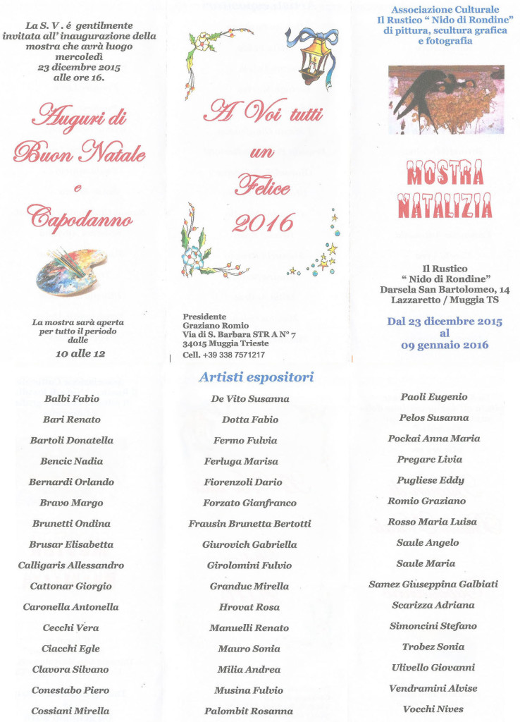 2016 COLLETTIVA A MUGGIA