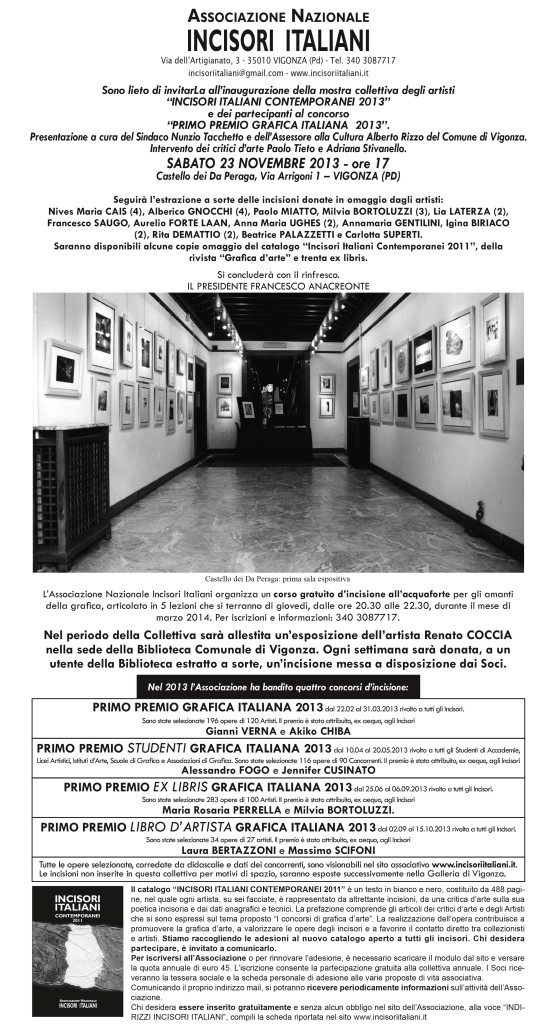 MOSTRA INCISIONI VIGONZA PADOVA DICEMBRE 2013-2