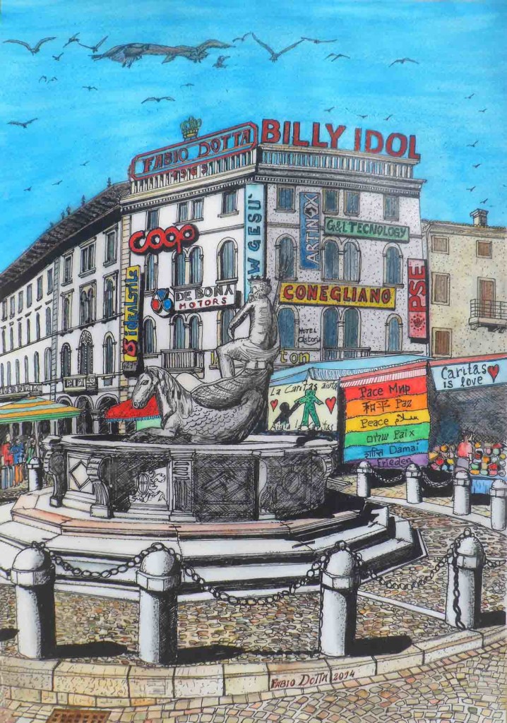 PROPAGANDA A CONEGLIANO ALLA FONTANA DEL NETTUNO_46,2x32,1cm_Agosto_2014