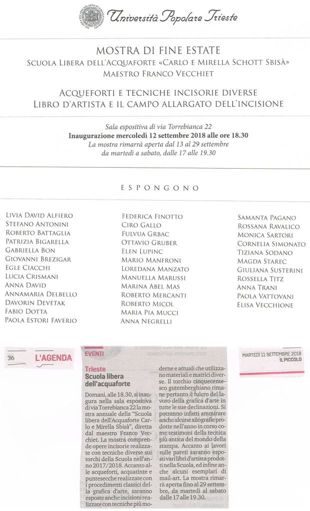 MOSTRA A TRIESTE UNIVERSITA' POPOLARE